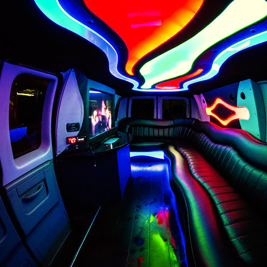 inside a party bus rental